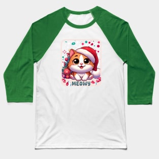 Meowy Christmas Baseball T-Shirt